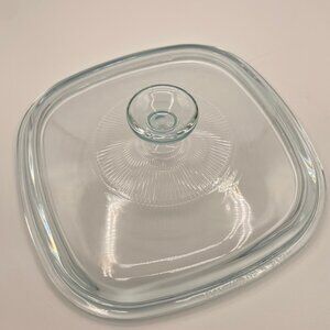 PYREX  A 9 C Square Sunburst Casserole Lid (only) Clear Glass 9”x 9” VINTAGE